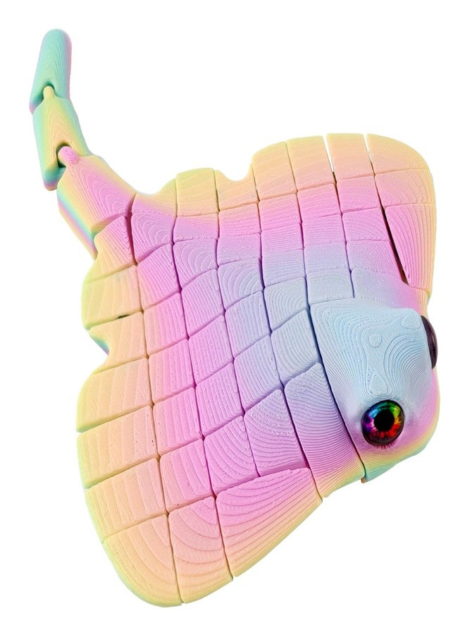 oyeftp Manta Ray Fidget Toy, 3D Printed Toy Articulated Sea Animal Fidget Toys - Mantaray Multicolor PLA Flexible Fish Sensory Toy for Teens & Adults, Desk Toys for Stress Relief, Stocking Stuffers for Teens - Image 1